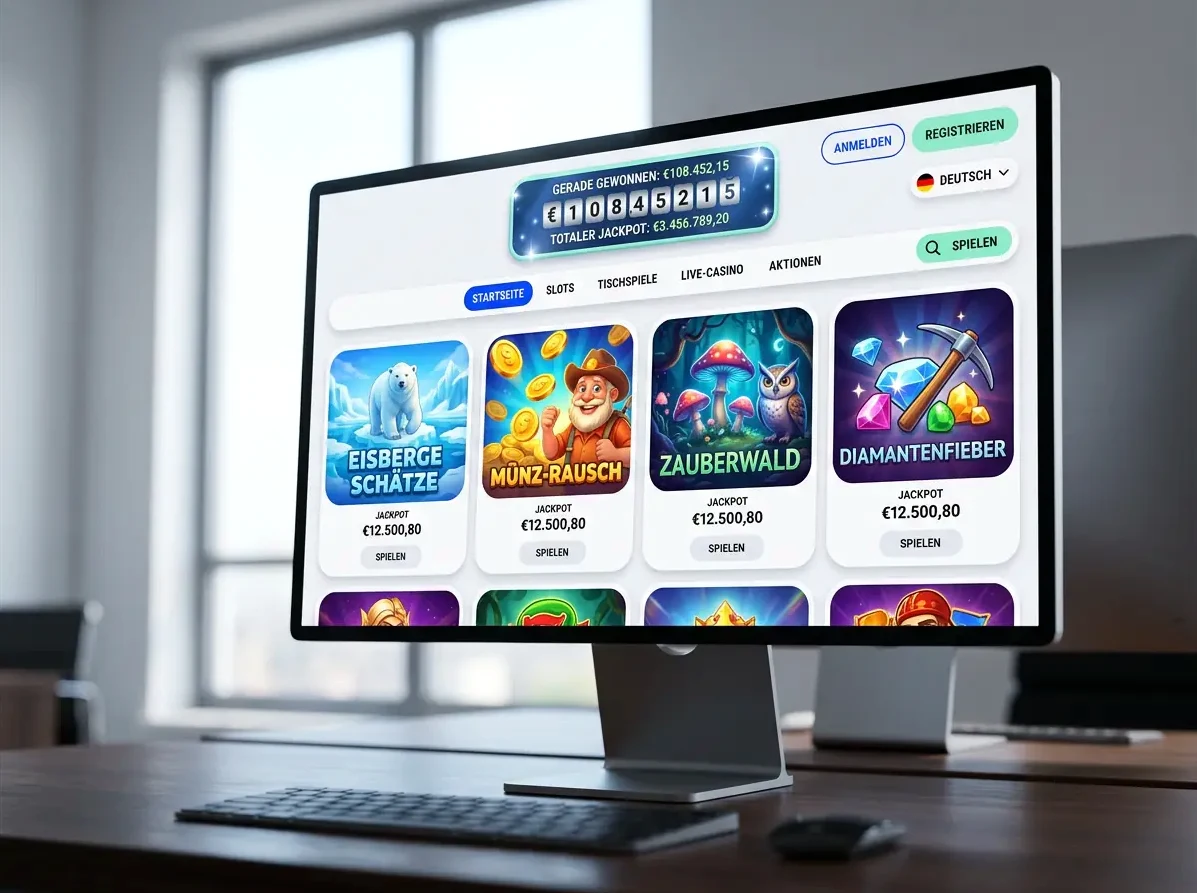 Startseite von Lucky Block mit Spielen und Aktionen
